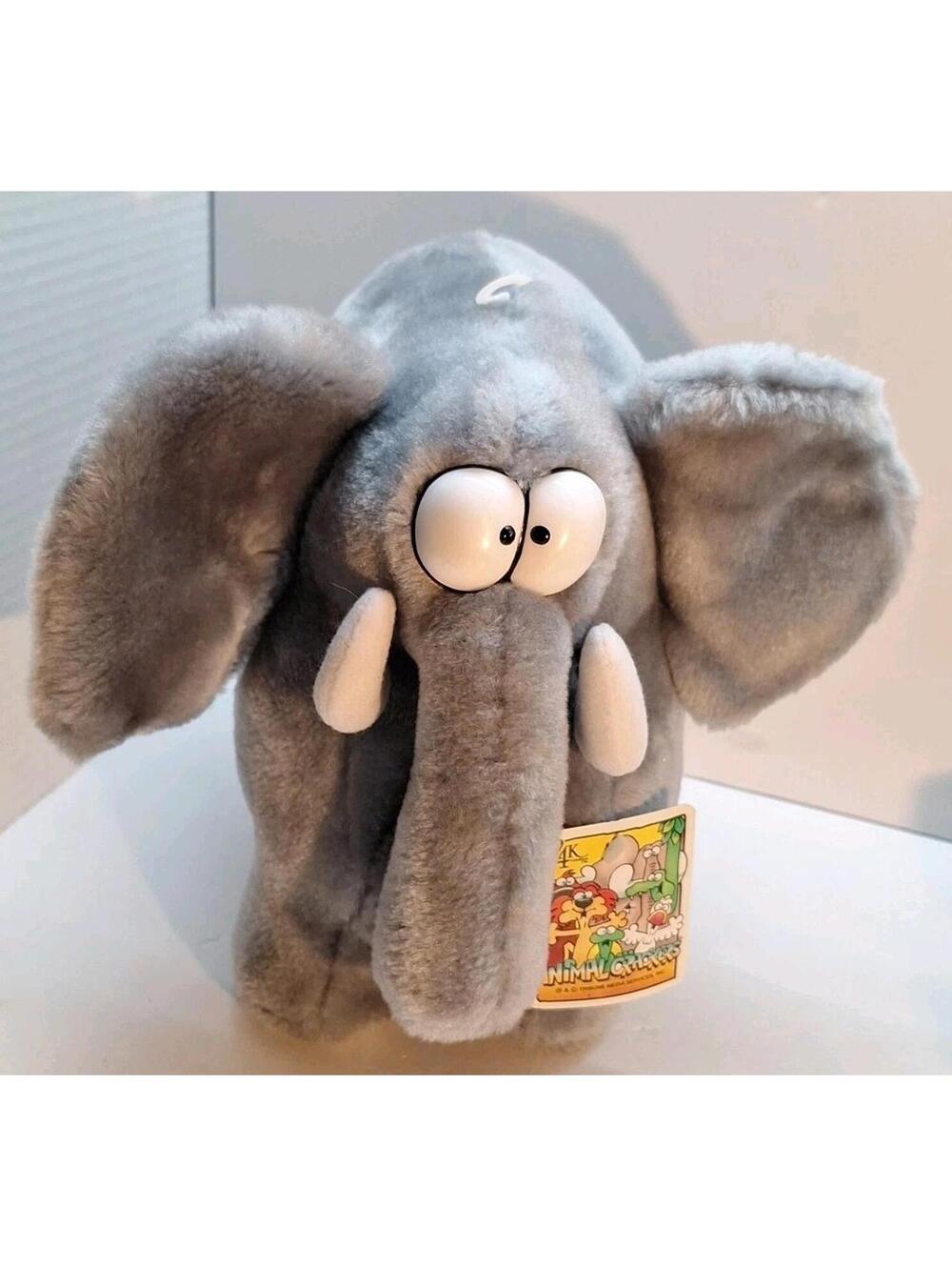 1994 ANIMAL CRACKERS Eugene Elephant Plush 24K Mighty Star Gray New With Tags
